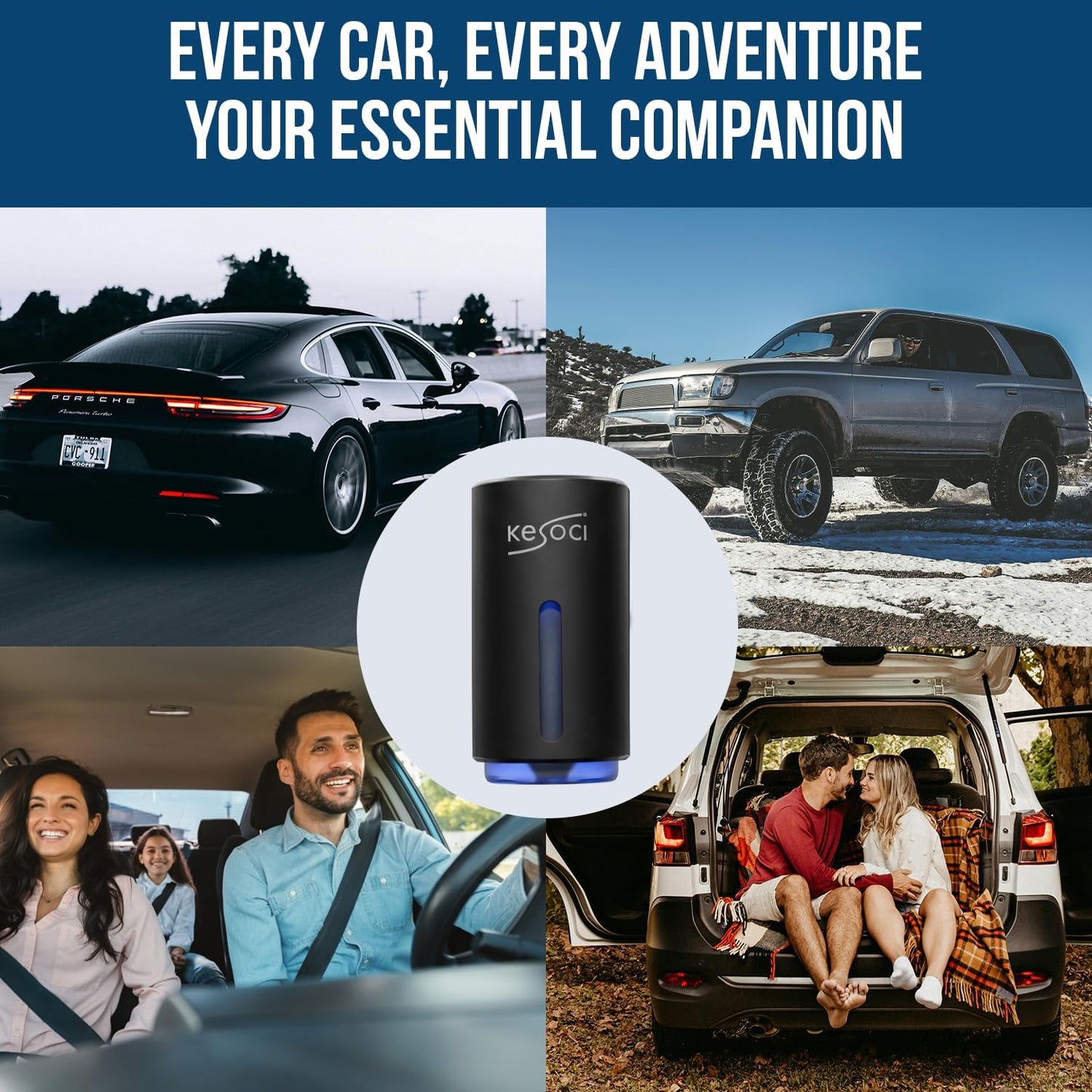 Smart Car Air Freshener Diffuser – Rechargeable Auto Scent Device with 12 Refills – Anti-Leak System, 3 Spray Modes & Motion Sensor Auto On/Off
