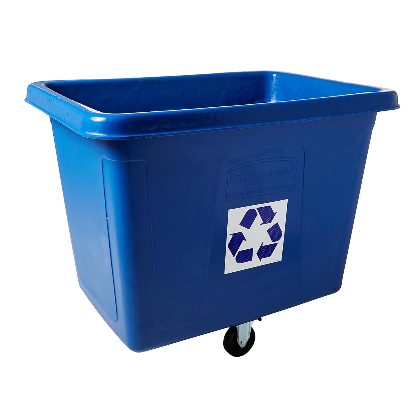 Rubbermaid Commercial 461673BE Recycling Cube Truck, Rectangular, Polyethylene, 500lb Cap, Blue