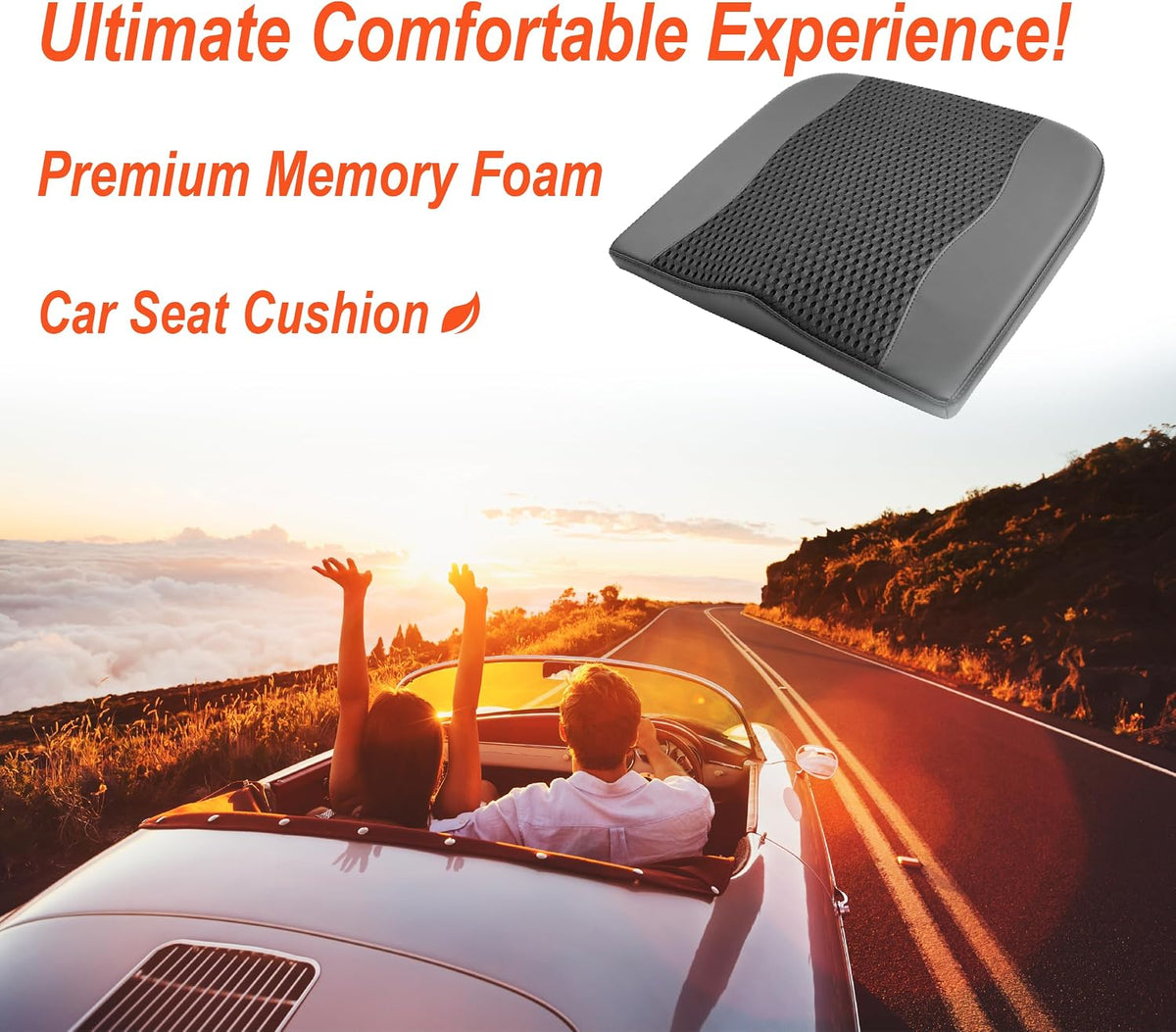 Lofty Aim Car Seat Cushion, Memory Foam Car Seat Cushions for Long Driving