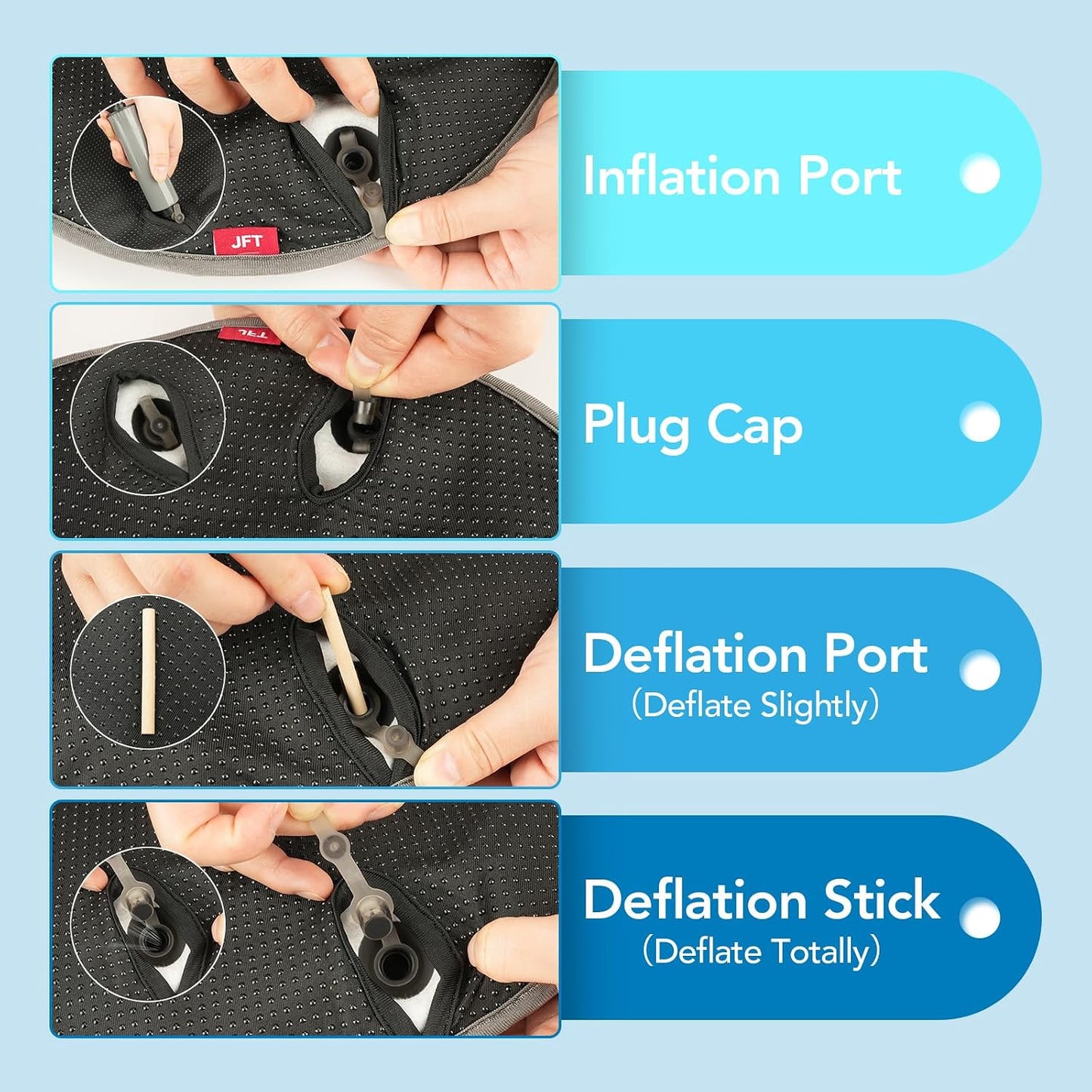 Travel Seat Cushion with 3D Air Inflatable Pressure Relief Design | Pressure Relief Cushion for Long Sitting, Portable Support Pillow for Home, Airplane & Daily Use, Tailbone Comfort Support