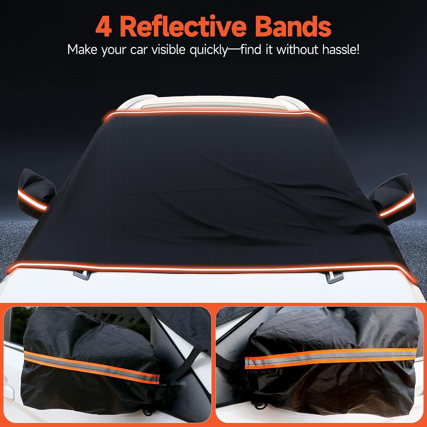 Winter Windshield Covers for Ice and Snow Windshield Frost Cover for Car Heavy Duty Windshield Hail Protector 600D Car Frost and Ice Removal for Truck SUV