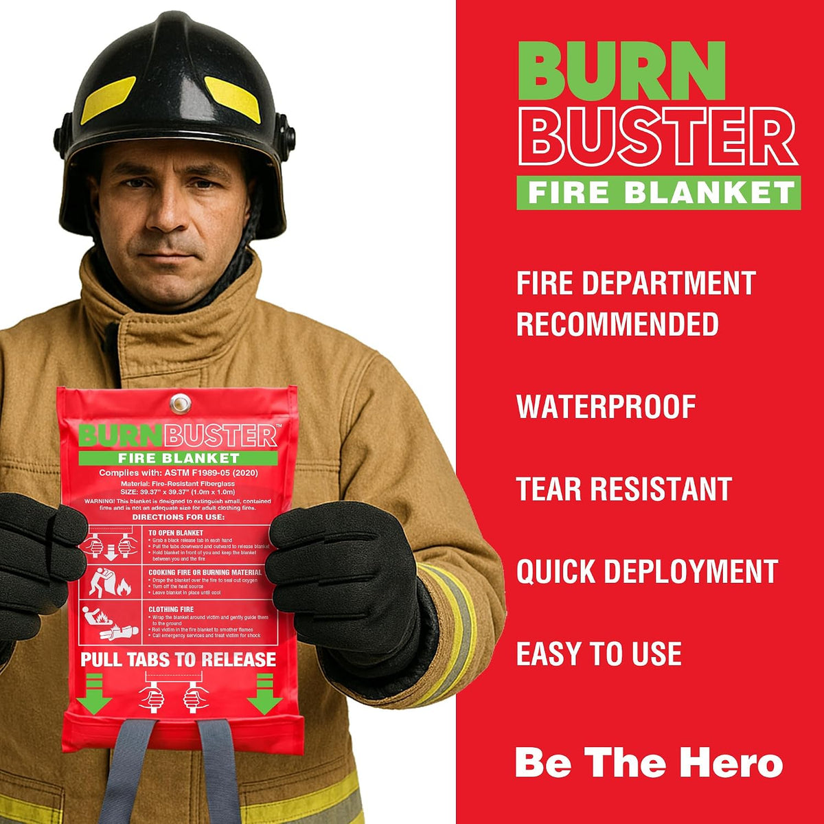 Lithium-Ion Fire Suppression Gel and Emergency Fire Blanket for Home, Kitchen, Grill, Camping, Car & More - Emergency Fire Kit Bundle