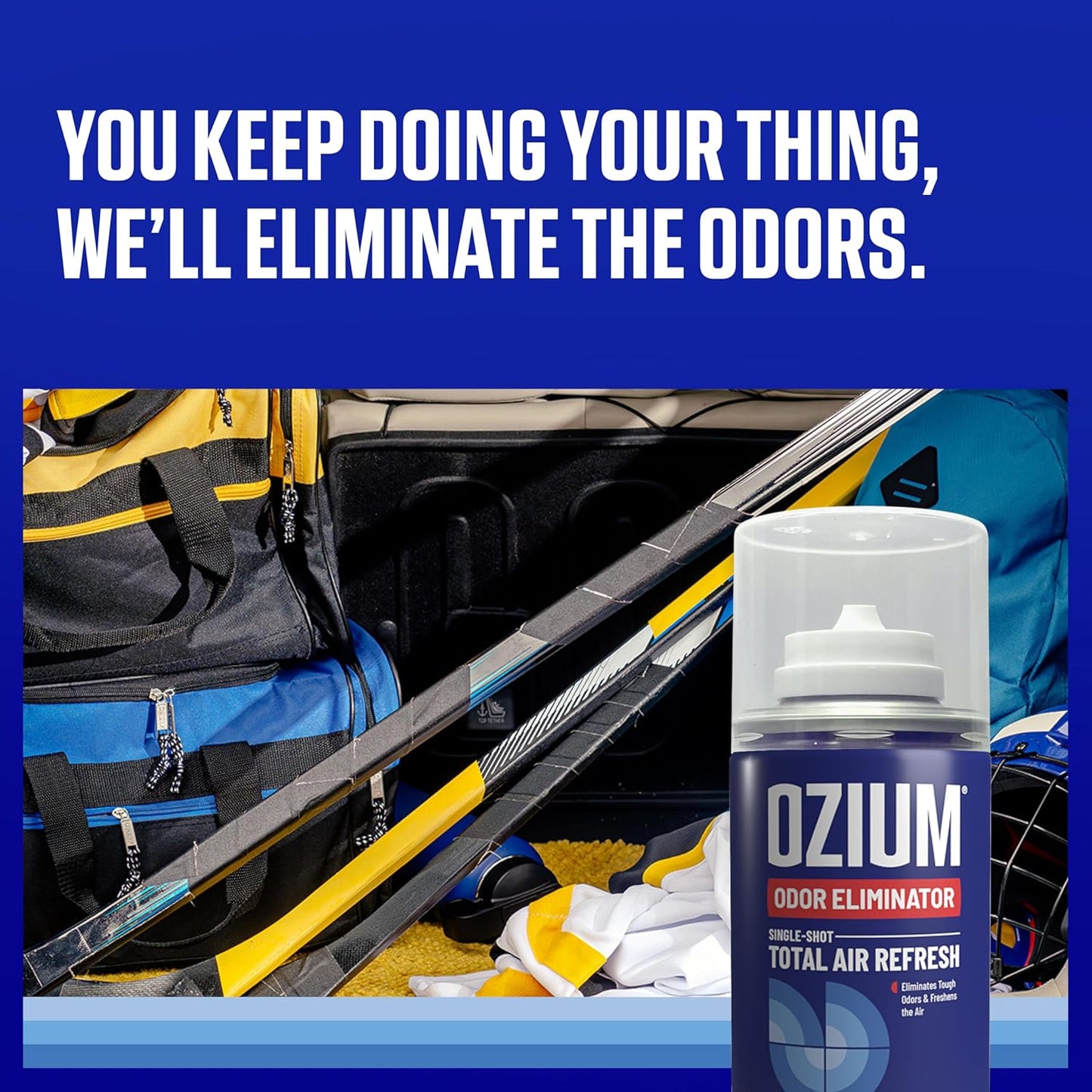 OZIUM® Air Freshener Odor Eliminator, 2oz Single Shot Total Air Refresh & Car Air Freshener – Original – 4 Pack