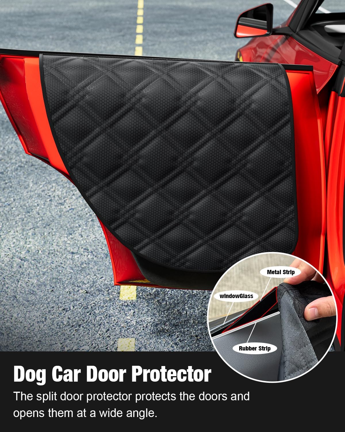 Dog Car Seat Cover for Back Seat Compatible with 2020-2026 Tesla Model Y — Hard Bottom Pet Travel Hammock with Seat Extender, Waterproof Backseat Dog Cover with Door &amp; Headrest Protectors
