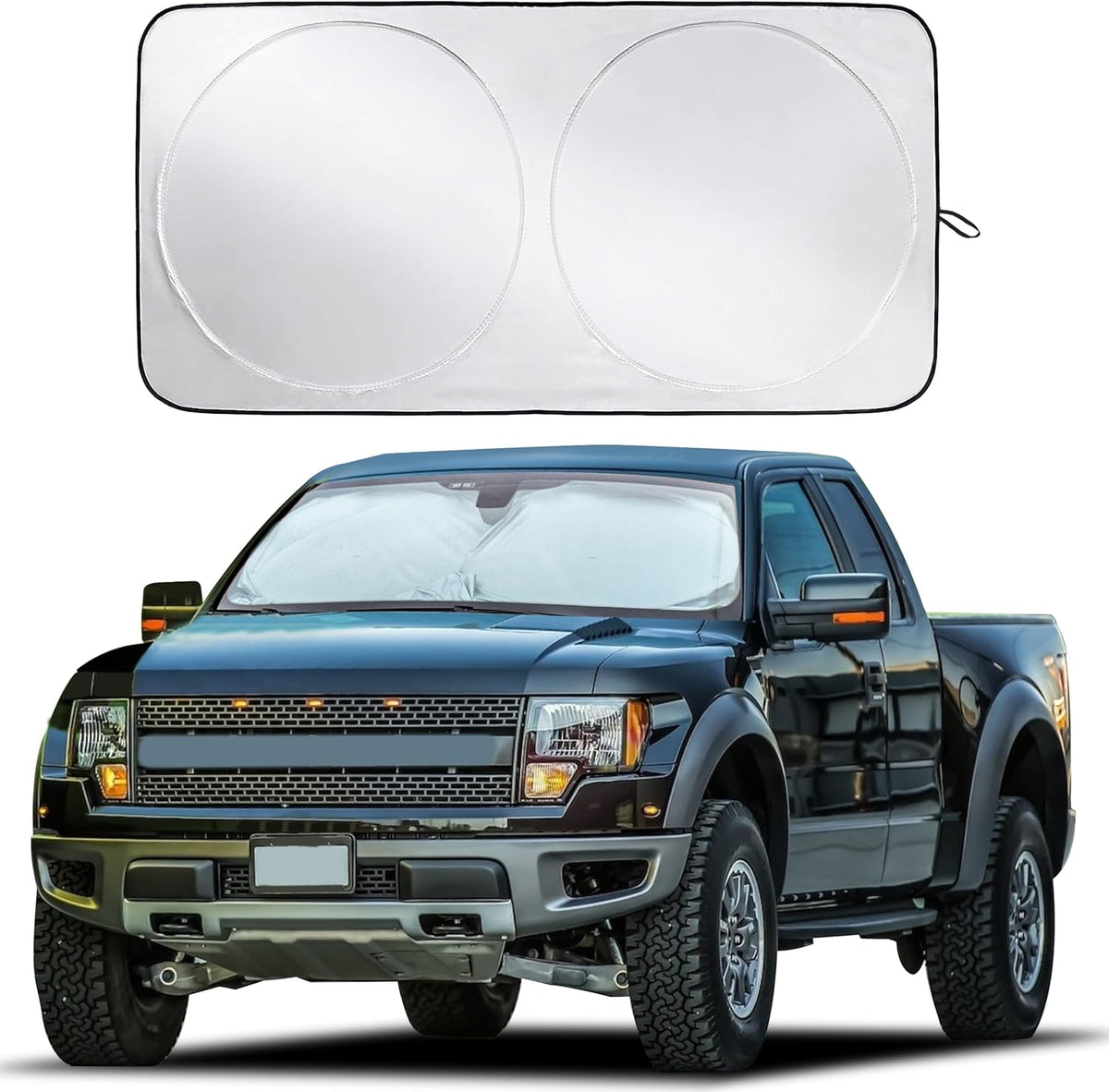 EcoNour Truck Windshield Sun Shade, Sun Shield Protects Dashboard and Seats