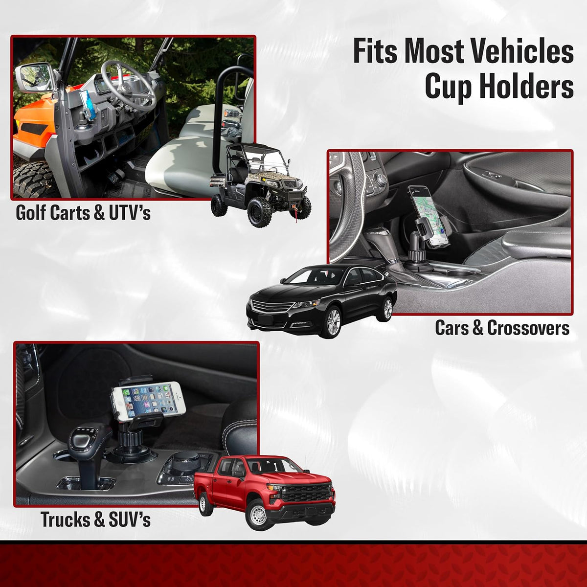 Tuff Tech Cradle Cup Mount Phone Holder, Fits Most Smartphones
