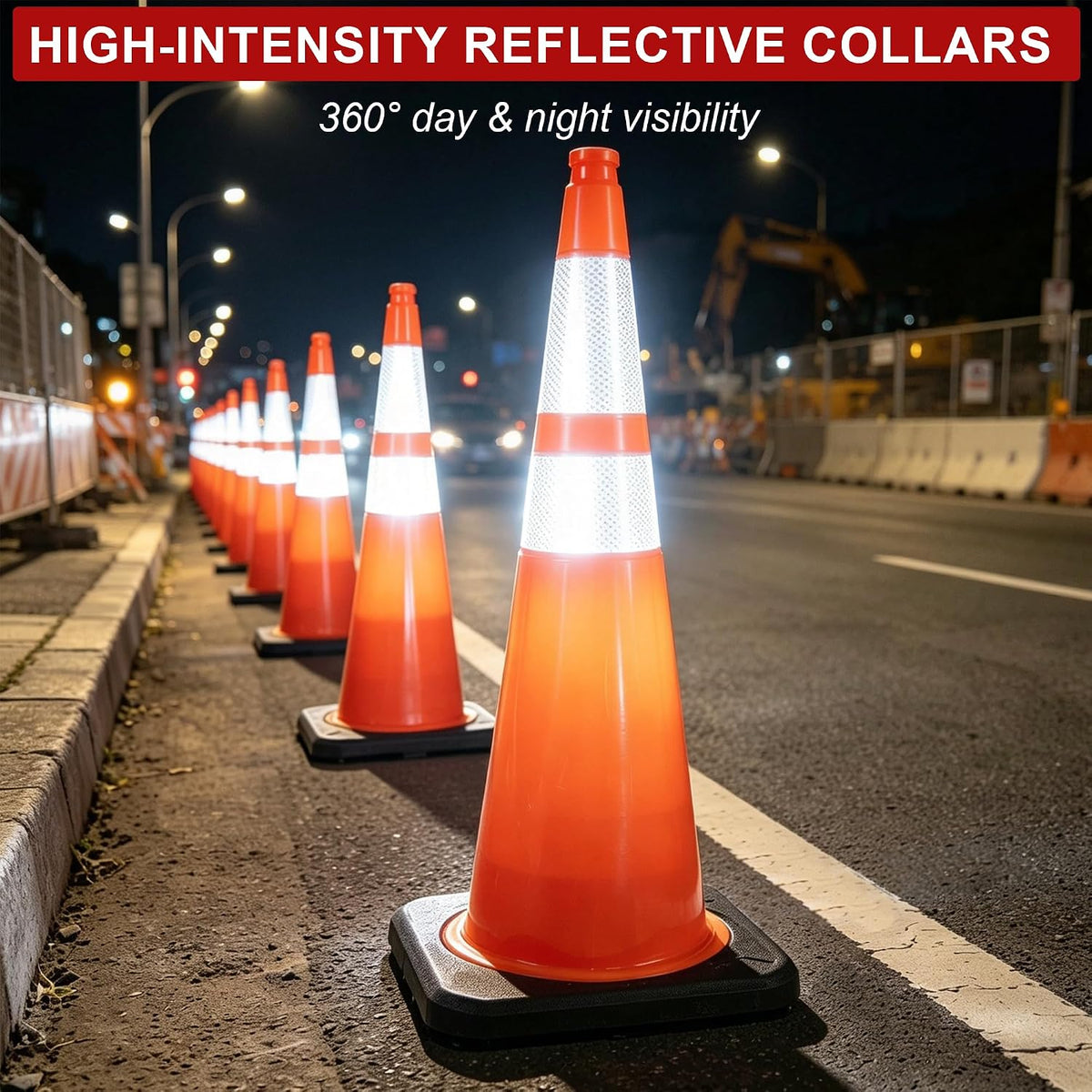 OrangeStar 36" Traffic Cones 6-Pack Orange Safety Cones