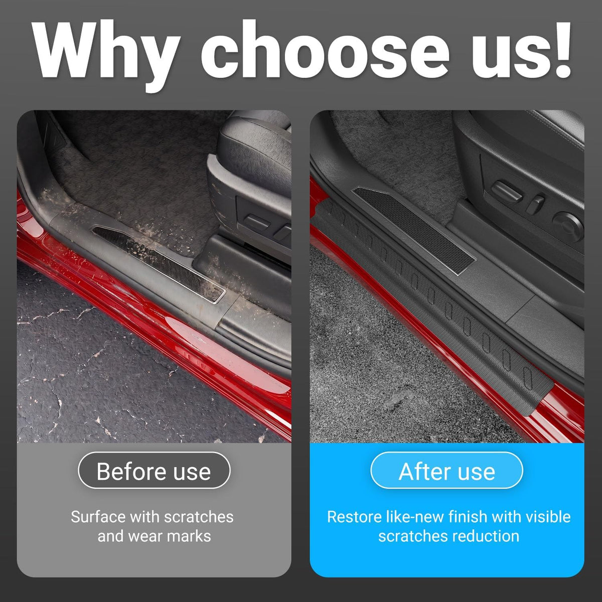 4PCS Door Sill Protector Compatible with 2019-2026 Chevy Silverado