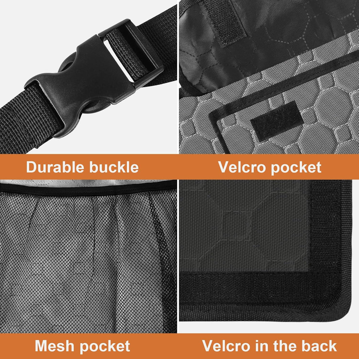 esouler Car Trunk Organizer, Super Capacity Backseat Car Organizer for SUV/Truck/MPV(42"*18"), Hanging Car Storage Organizer with 8 Pocekts, Car Accessories for Women and Men- Grey