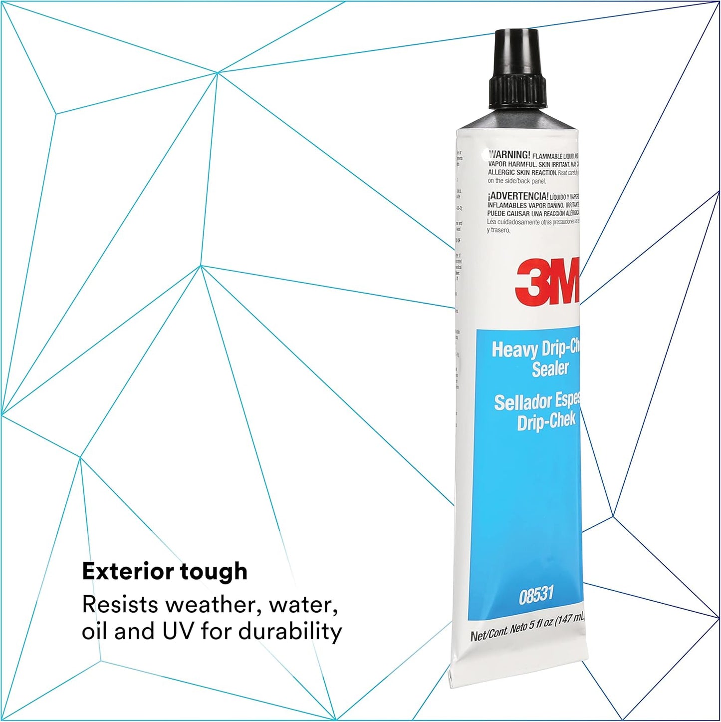 3M Heavy Drip-Chek Sealer, 08531, Heavy-Based, Weather-Resistant, Non-Sagging, 5 oz Tube , Black