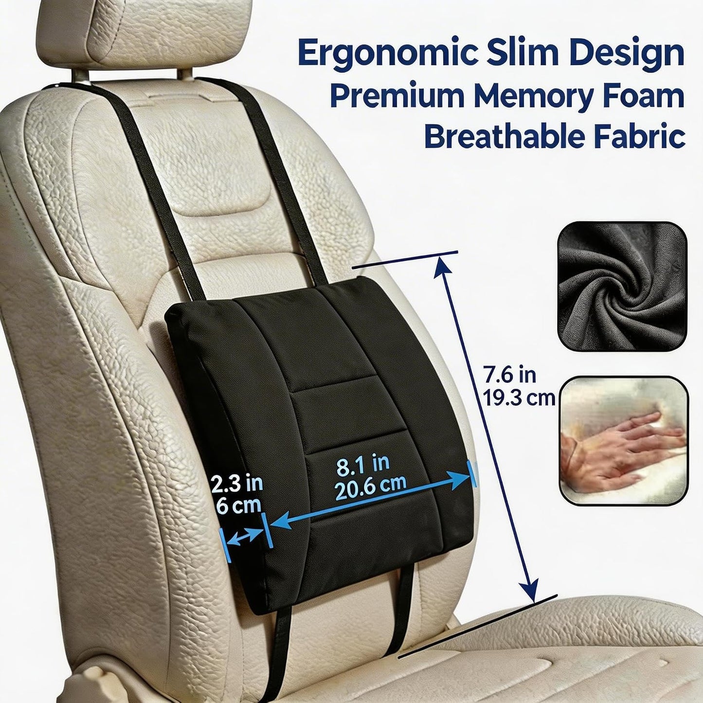 Big Hippo Orthopedic Seat Cushion for Office Chair & Car | Premium Memory Foam, Tailbone & Sciatica Pain Relief, Ergonomic Posture Support, Long Sitting, Driving & Wheelchair