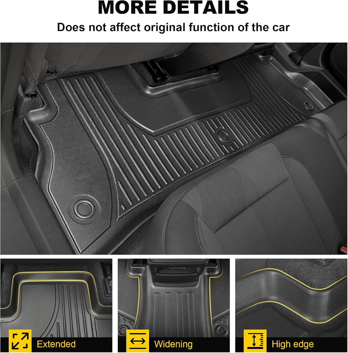 Original 2024 2025 2026 Trax Floor Mats for Chevrolet/Chevy Trax LS/1RS/LT/2RS/ACTIV Models - TTX LIGHTING Floor Liners Custom Fit 2025 2026 Chevy Trax 1st and 2rd Row Car Mats Interior Accessories
