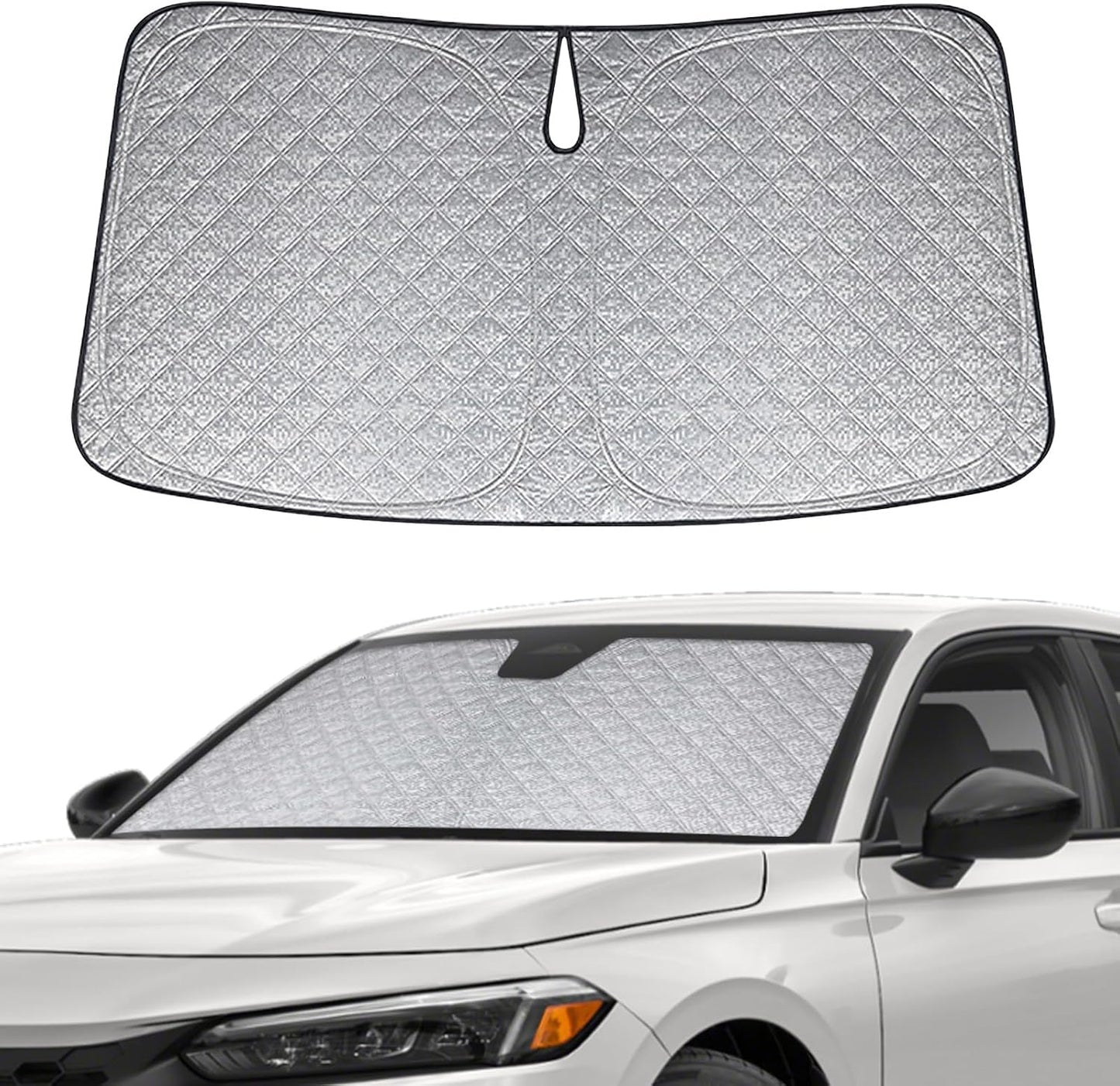 6 Layers Custom Fit Windshield Sun Shade for 2022-2025 Honda Civic, Foldable Car Sunshade with Storage Bag, Heat Reflective & UV Protection