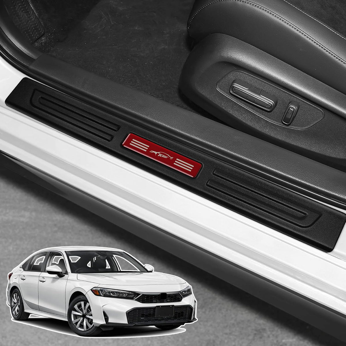 4PCS Door Sill Protector for Honda Accord 2018-2025 2026 Hybrid (Include HEV) Accessories Matte Black ABS Material Front and Rear Door Car Pedal Kick Protection