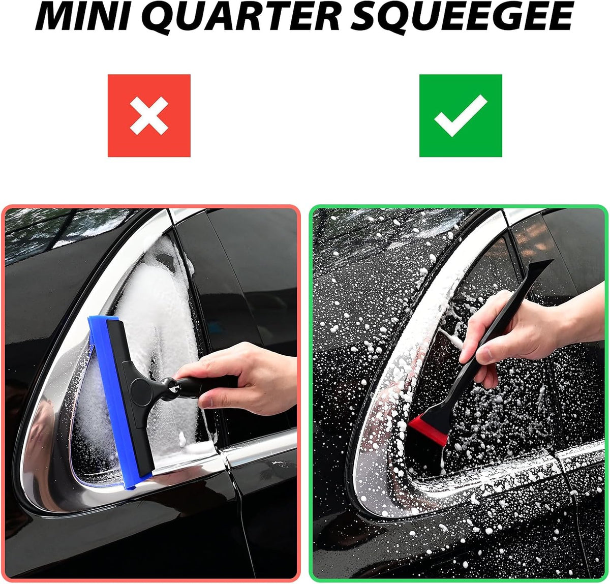 EHDIS Window Tint Tools Kit Professional Window Tint Squeegee Set with 8 Inch Silicone Squeegee,Mini Quarter Squeegee,Triangle Contour Tint Squeegee for Windshield & Rear Glass Tinting and Cleaning