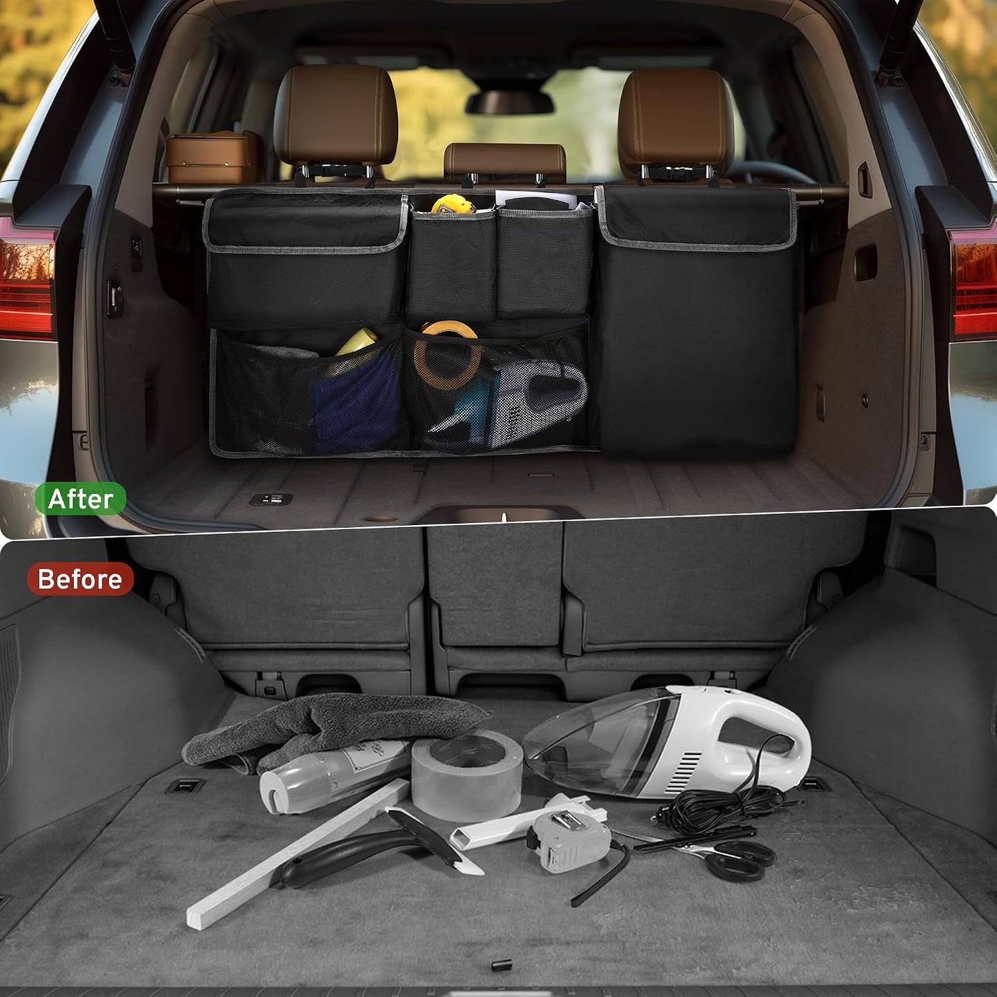 XHRING Car Trunk Organizer Storage Backseat Hanging Bag for Nissan Rogue Pathfinder Kicks Murano Armada Xterra SR SV Sport SUV Accessories 2000-2025 2026