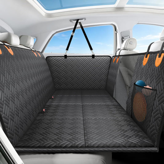 PROZAR Dog Car Seat Cover for Back Seat, Hard Bottom Back Seat Extender, Back Seat Pet Cover for Dogs - Supports 400lbs, Waterproof Heavy Duty Scratch Dog Hammock for Compact Cars/SUVs, 51in
