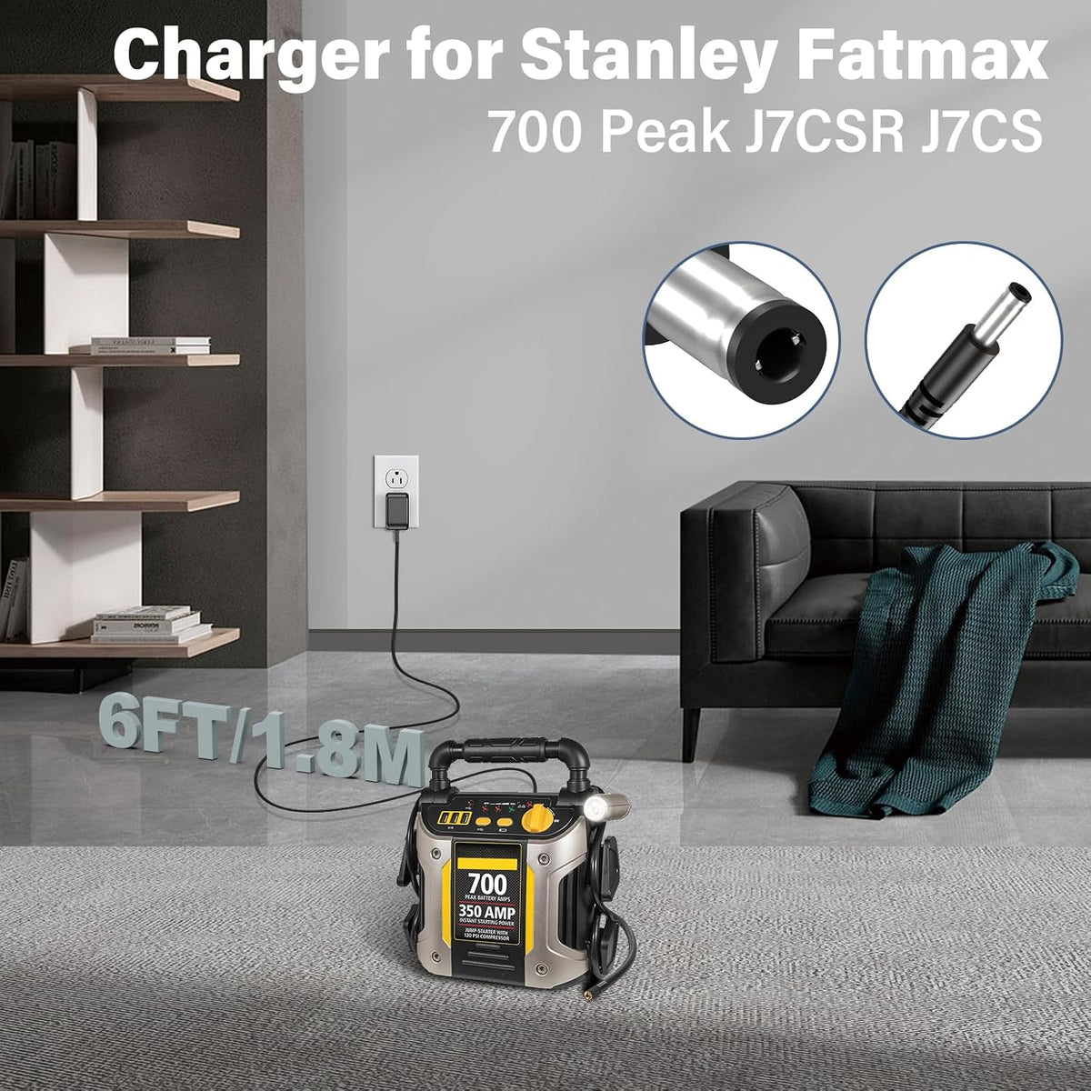 14V Jump Starter Charger Compatible with Stanley Fatmax 700 Peak J7CS J7CSR