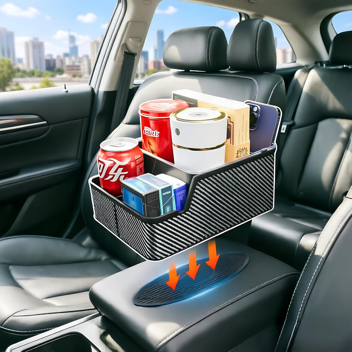 Car Seat Organizer with Compartment,Small Caddy for Car