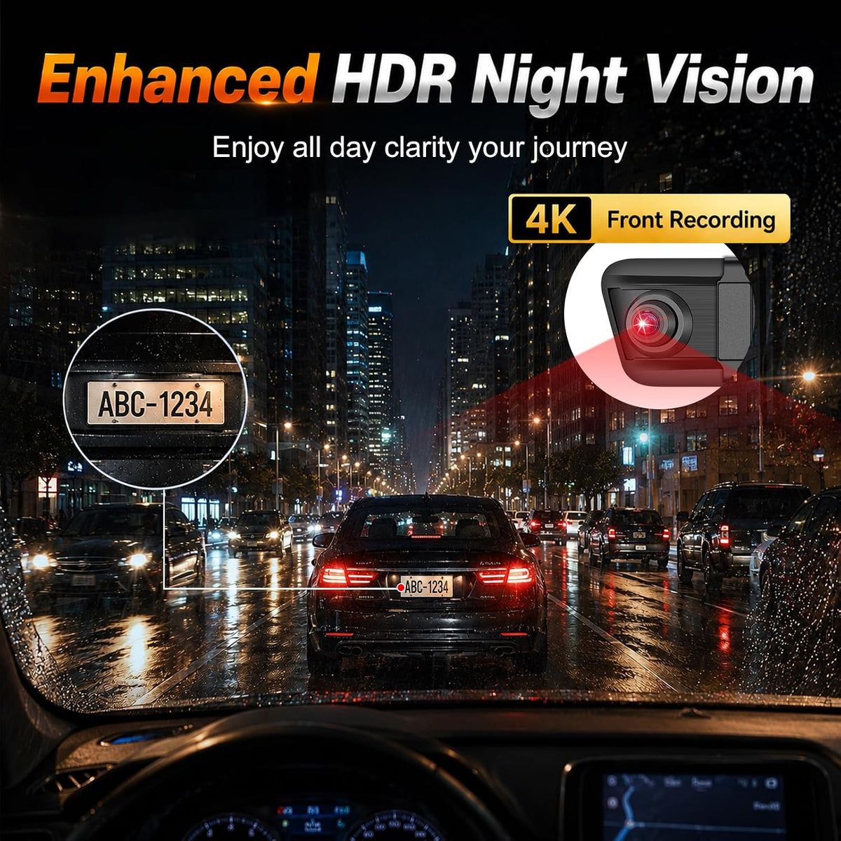 4K Mirror Dash Cam, 9.66 inch Touchscreen Rear View Mirror Camera