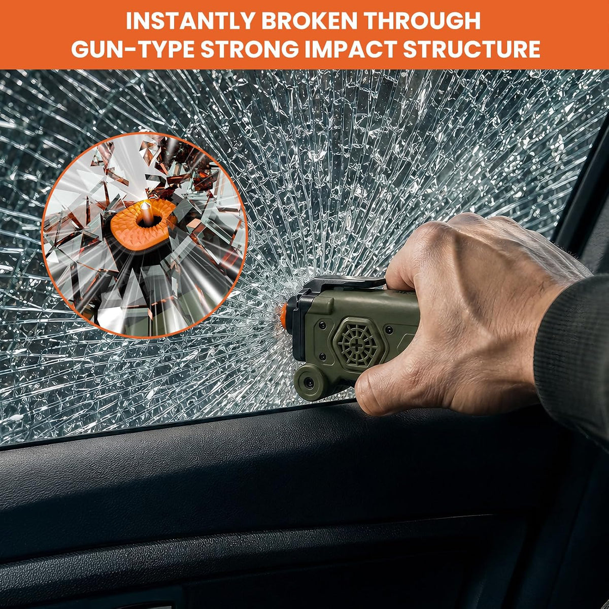 8-in-1 Car Emergency Escape Tool with Window Breaker & Seat Belt Cutter