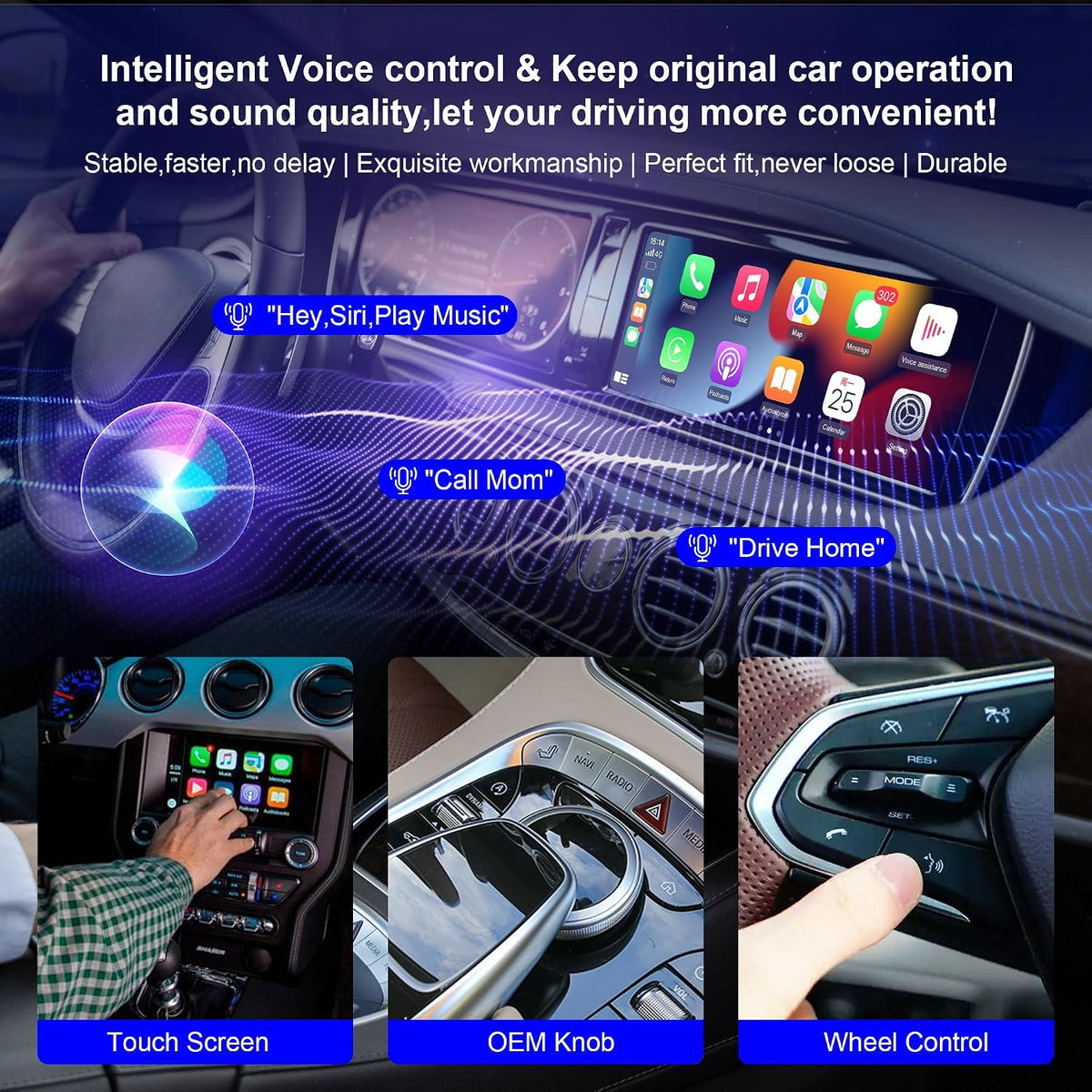 Auto-Connected Wireless Carplay Adapter for iPhone, Vesperhaze Plug&Play Carplay Wireless Adapter with BT5.3 & Dual-Band WiFi-No Latency, Stable Fit for Cars, for Apple iPhone iOS 10+,Grey