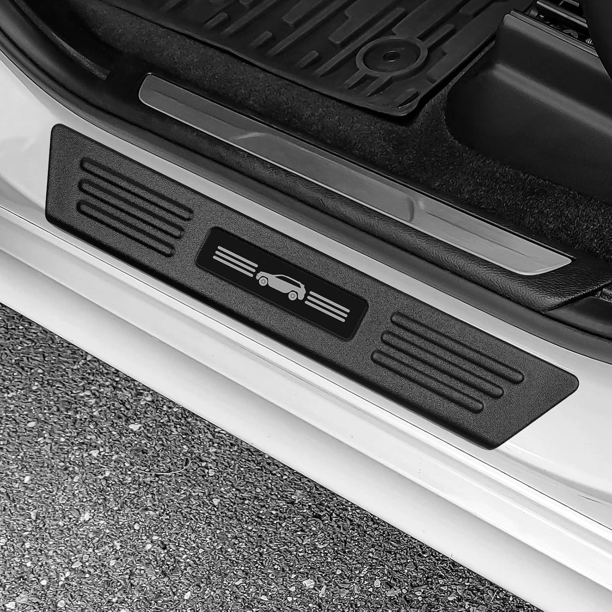 ZZEQYG 4 Pcs Door Sill Protector for Jeep Grand Cherokee (Not for L Model) 2011-2021 Accessories ABS Material Door Sill Guards Trim
