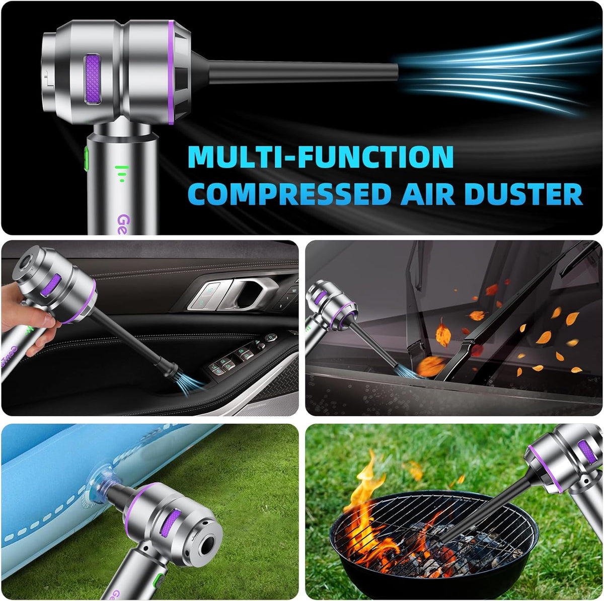 Car Vacuum Portable Cordless, 18000PA Portable Vacuum Cordless, High Power Air Duster with Brushless Motor, Type-C Charge, 3 in 1 Small Vacuum Cleaner Cordless for Car, Home, Office, Pet Hair