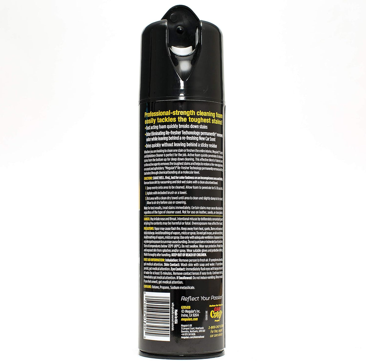 Meguiar's Carpet & Upholstery Cleaner – Deep Cleaning Power Removes Stains and Odors – G9719, 19 oz