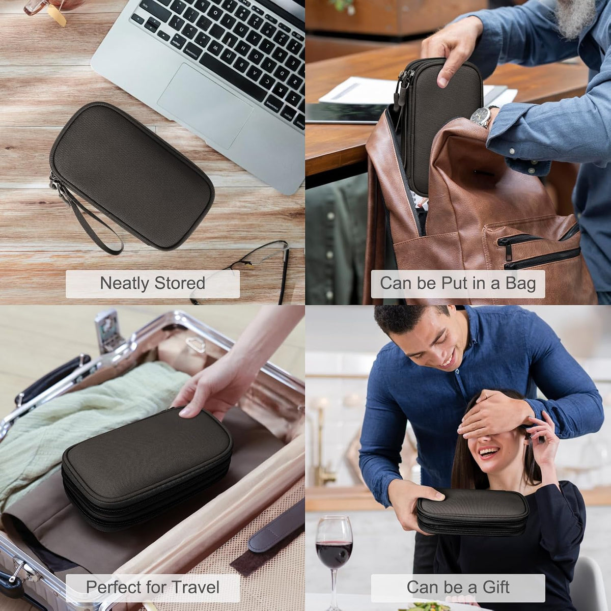 FYY Electronic Organizer, Travel Tech Pouch Bag, Cable Organizer Coffee