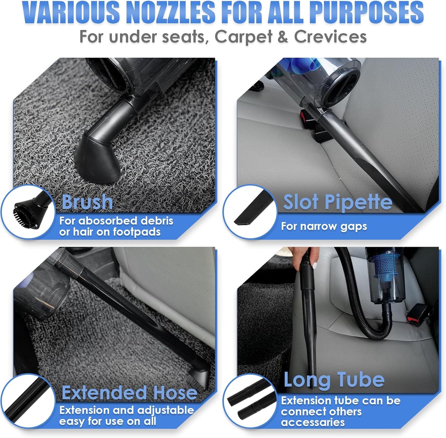 Car Cleaning Kit, Car Interior Detailing Kit with High Power Handheld Vacuum, Detailing Brush Set, Windshield Cleaner, Cleaning Gel, Complete Auto Accessories for Men, Women