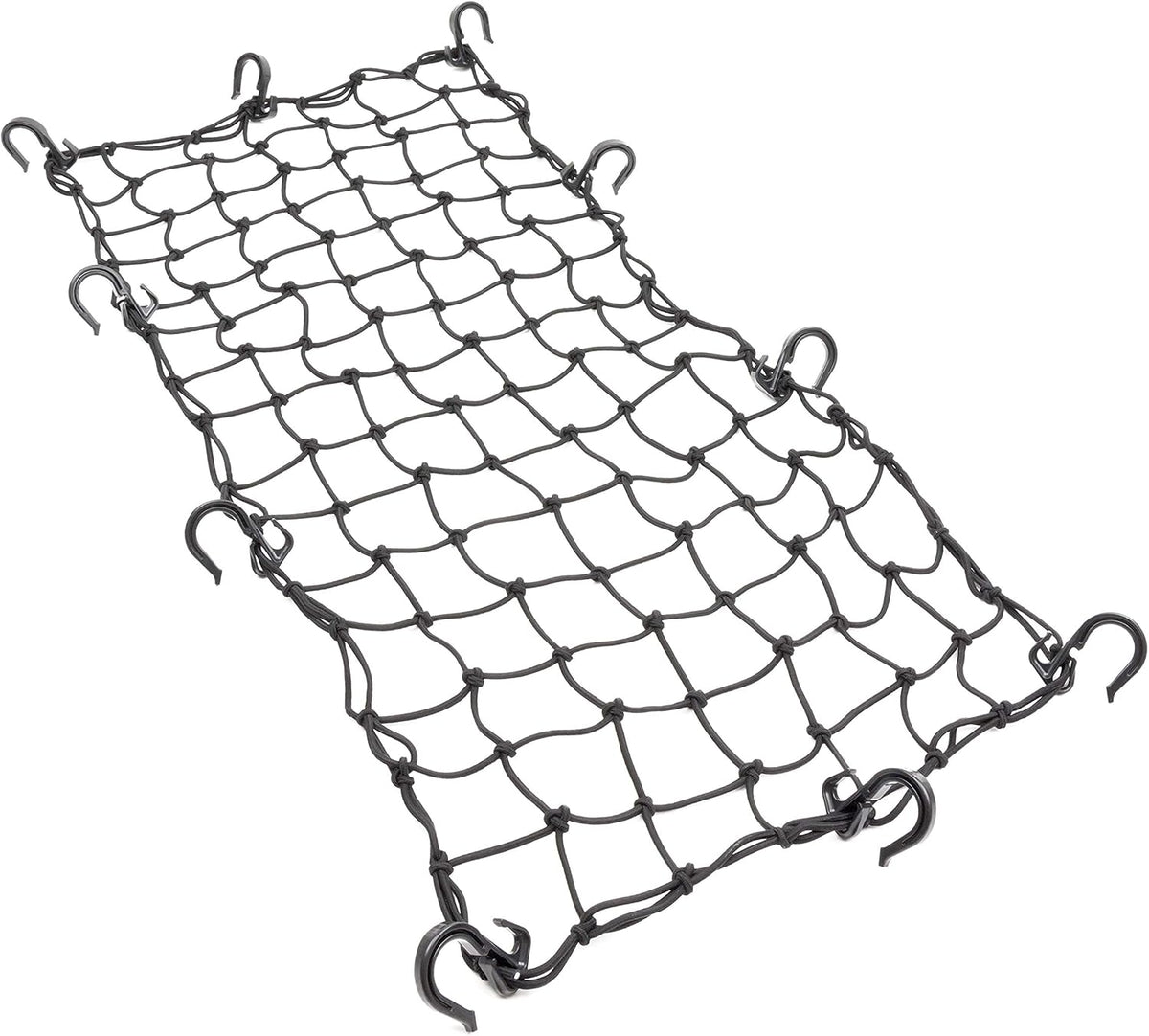 Powertye 15in x 30in Elastic Cargo Net with 10 Adjustable Hooks and Tight 2in x 2in Mesh, Orange