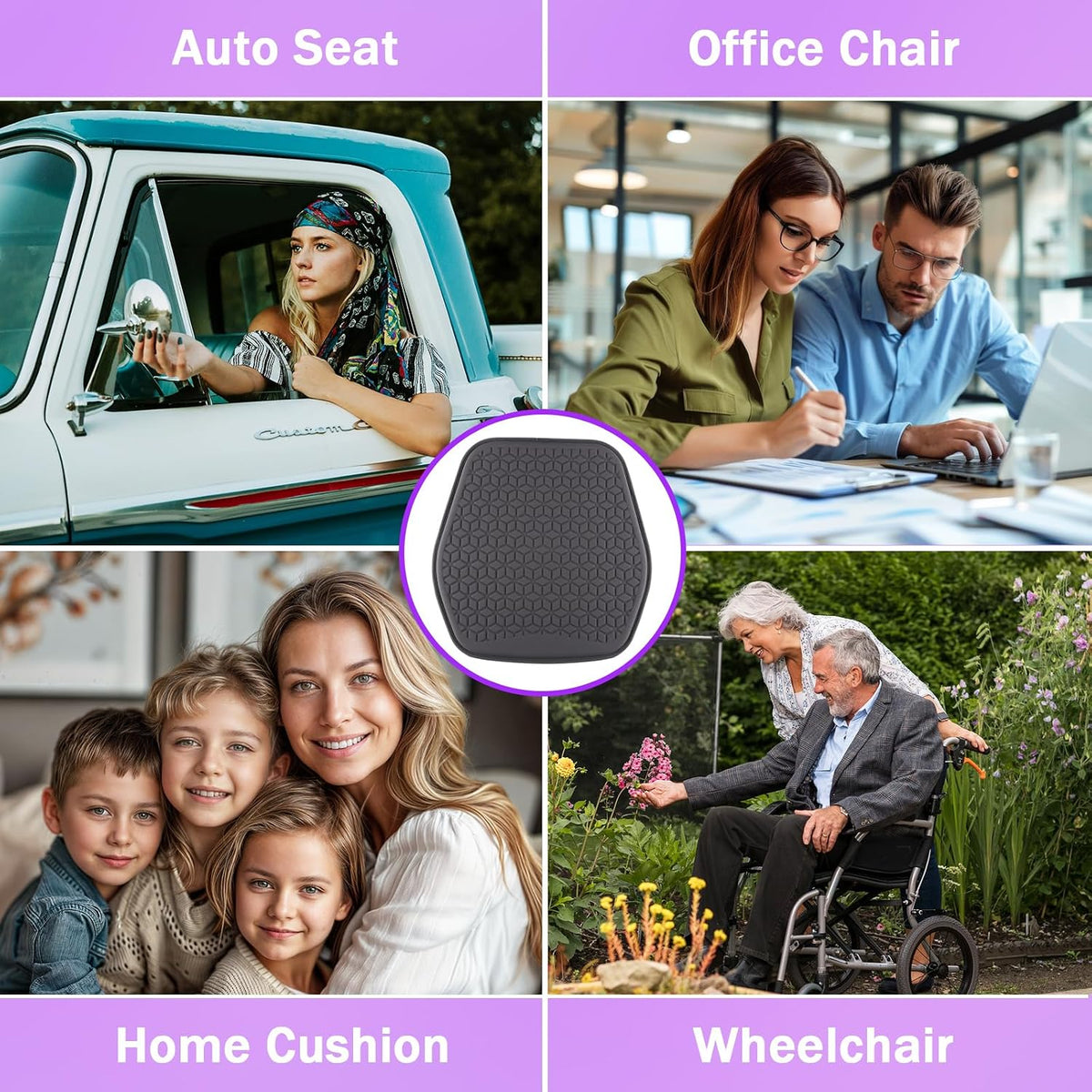 Thin Cool Gel Seat Cushion for Car Seat Office Chair Pain Relief