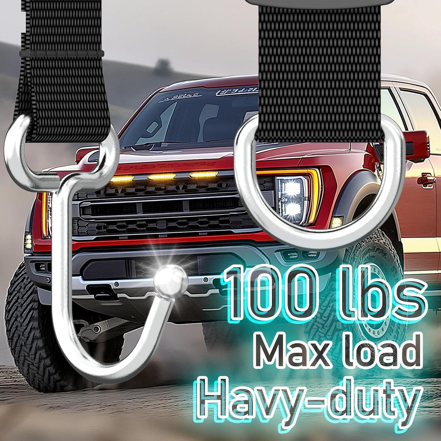 Car Headrest Hooks for Purse and Bags, 4 Pack | Adjustable Back Seat Hanger, Metal Heavy Duty, 100 lbs Capacity, Purse Holder