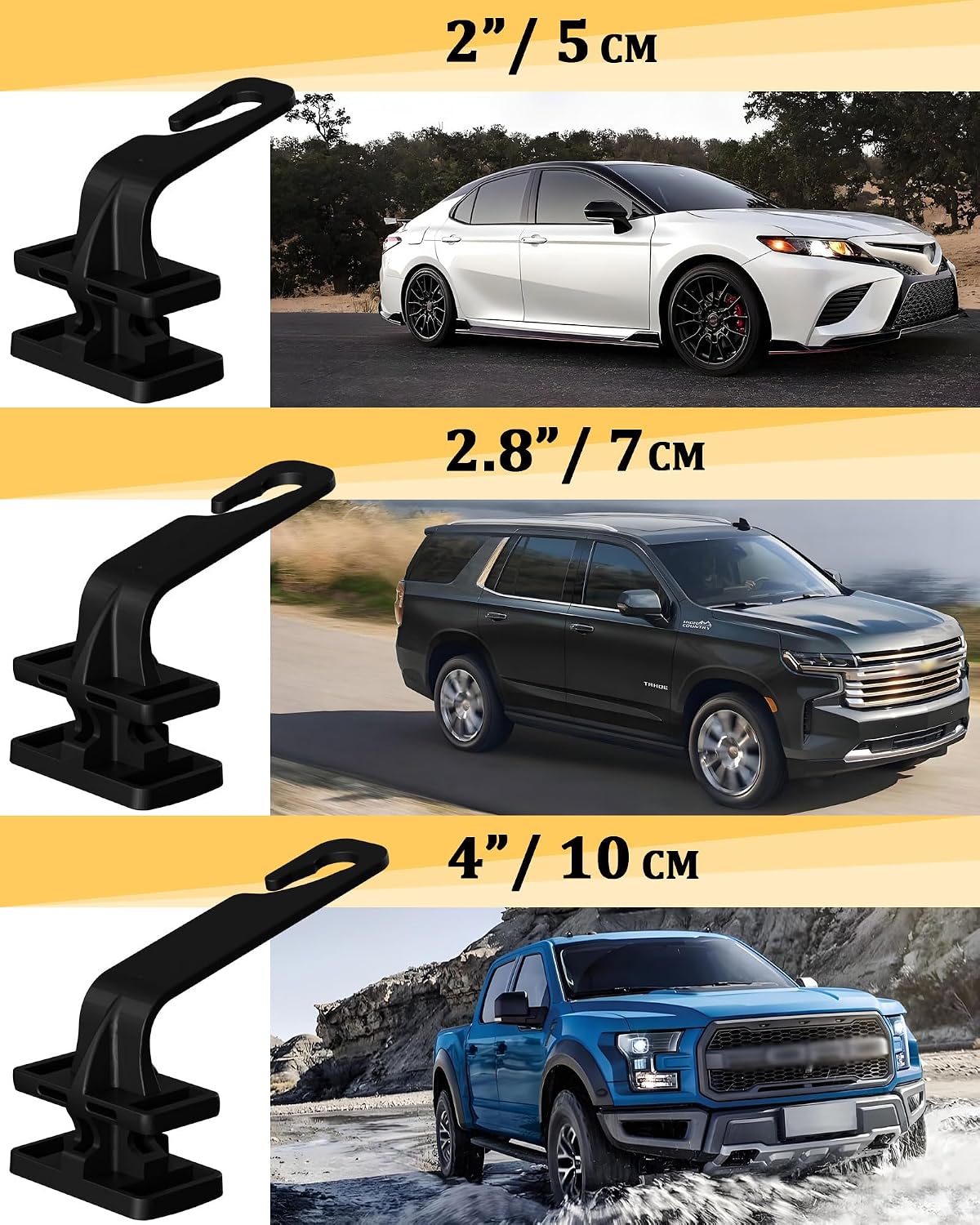 Concealable XL Hard Hat Holder for Truck, 3‑Size Heavy-Duty Car Seat Hooks
