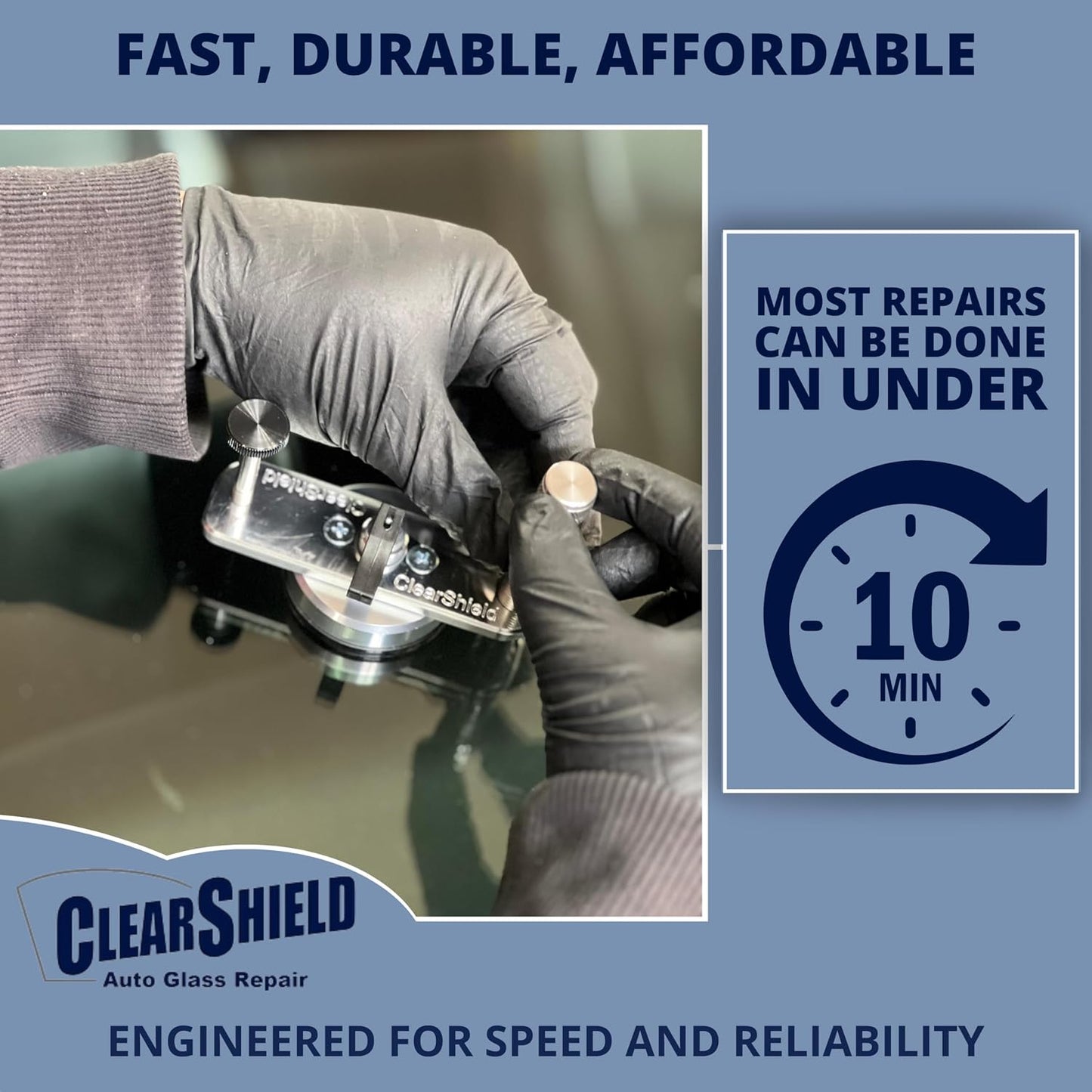 Clearshield Windshield Repair Kit - Window Rock Chip Repair Kit - Cracked Windshield Repair Kit - Auto Glass Repair Kit for 200+ Repairs