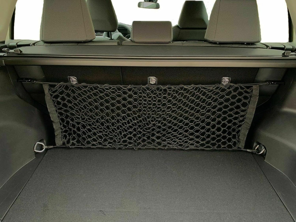 Rear Trunk Seats Organizer Cargo Net for Toyota RAV4 2019–2025 — Envelope Style Cargo Net for SUV — Premium Mesh Elastic Car Trunk Organizer Vehicle Carrier Storage — Compatible with RAV4