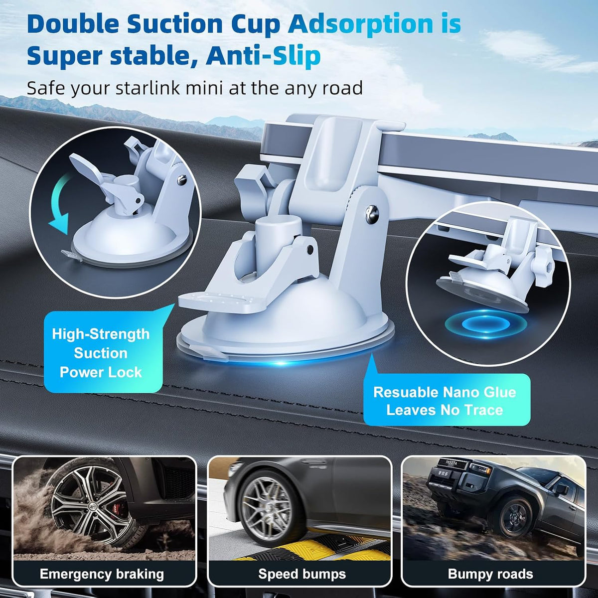 FONKEN for Starlink Mini Car Mount for Dashboard, Starlink Mini Dash Mount