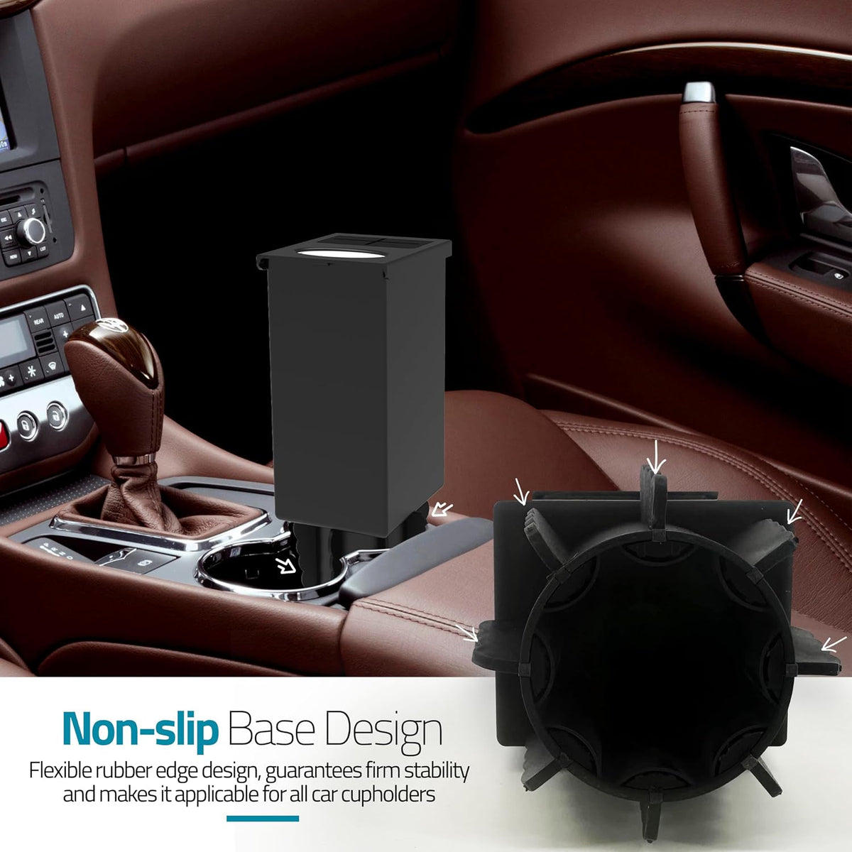 Superior Essentials 2 in 1 Car Tissue Box Holder and Mini Trash Can - Elegant Black
