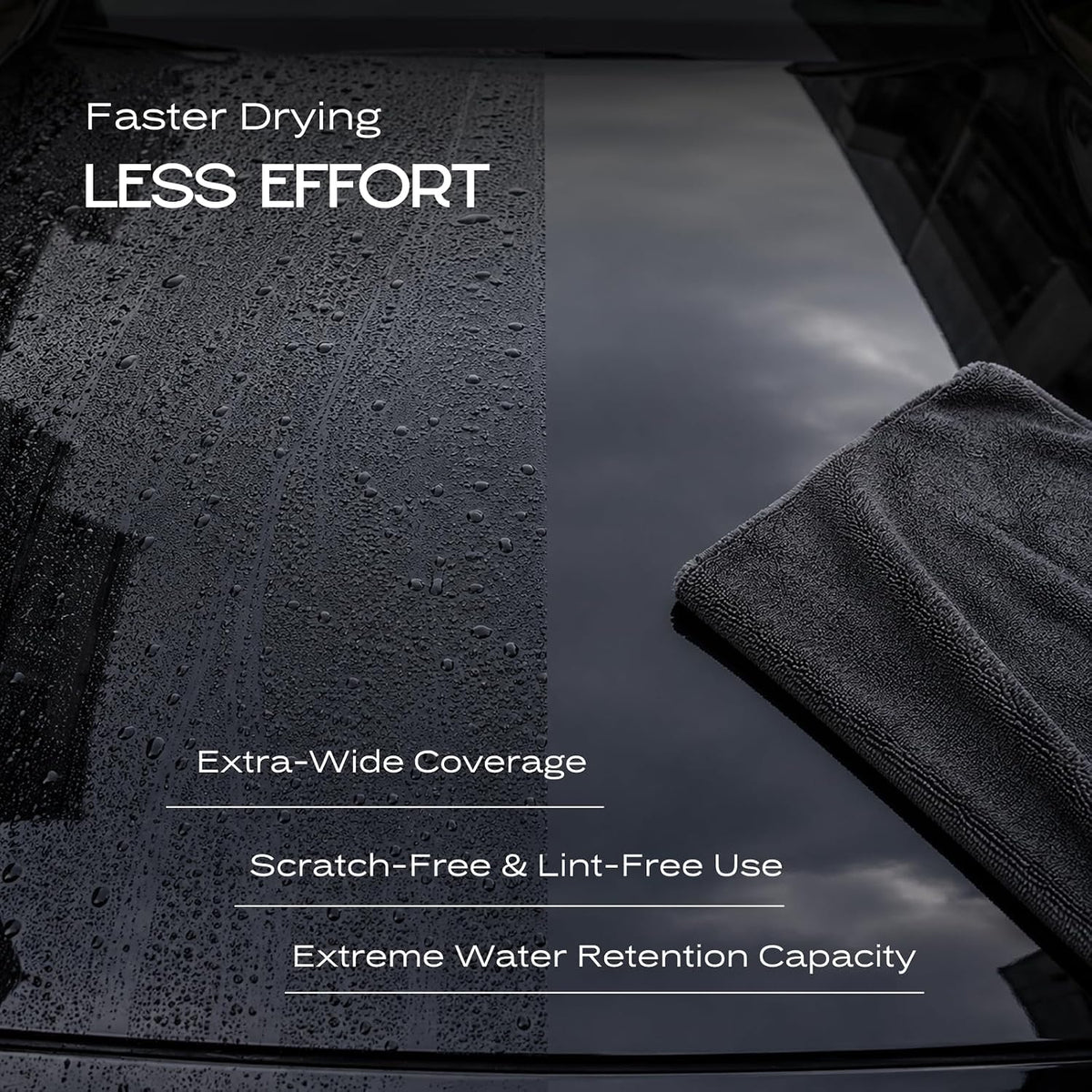Premium Microfiber Car Drying Towel 28" х 36" 1300 GSM, Extra Large Absorbent Microfiber Towel for Cars, Trucks & SUVs, Lint Free Scratch Free Car Detailing Drying Cloth