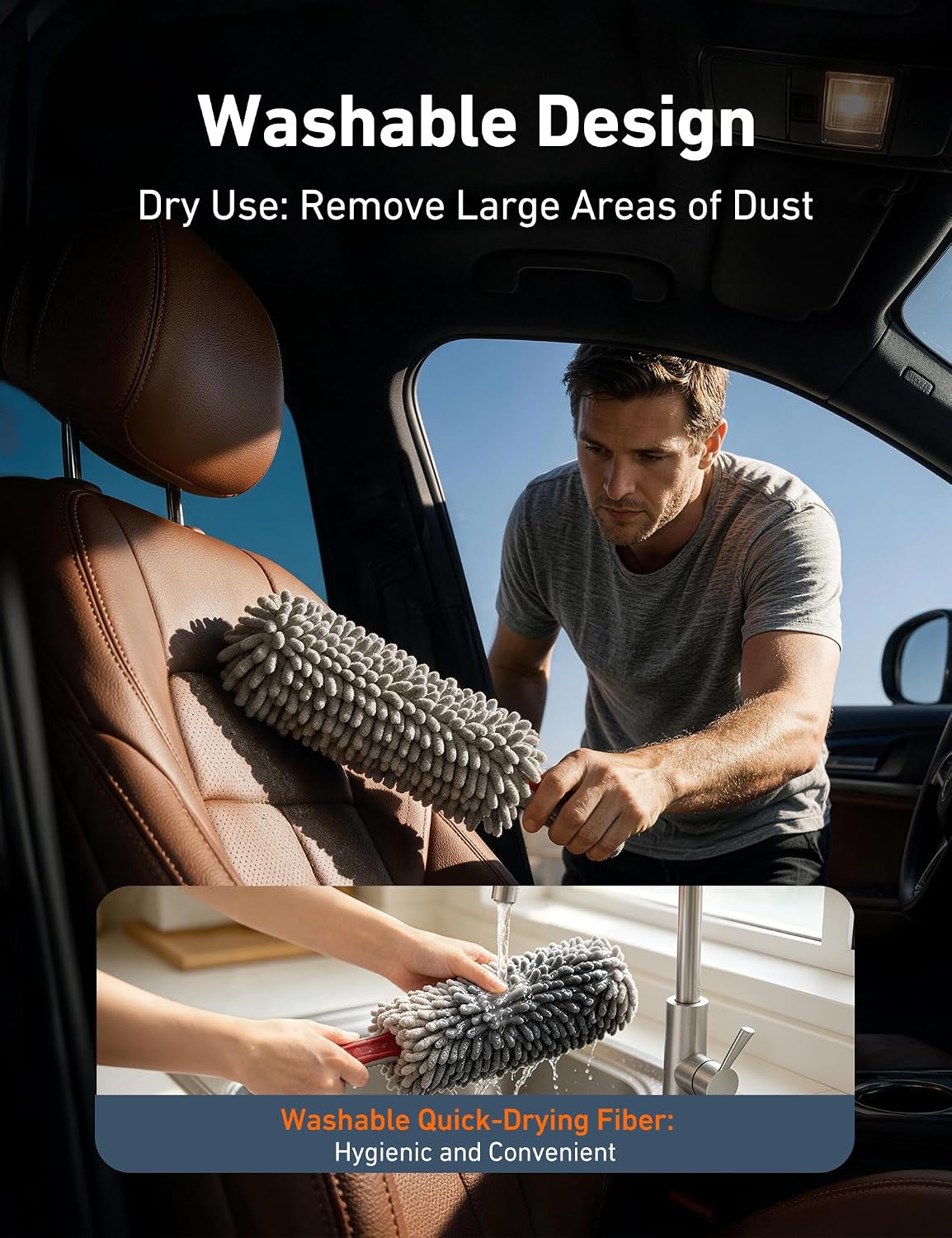 AstroAI Car Duster Kit, Microfiber Interior Cleaning Brush