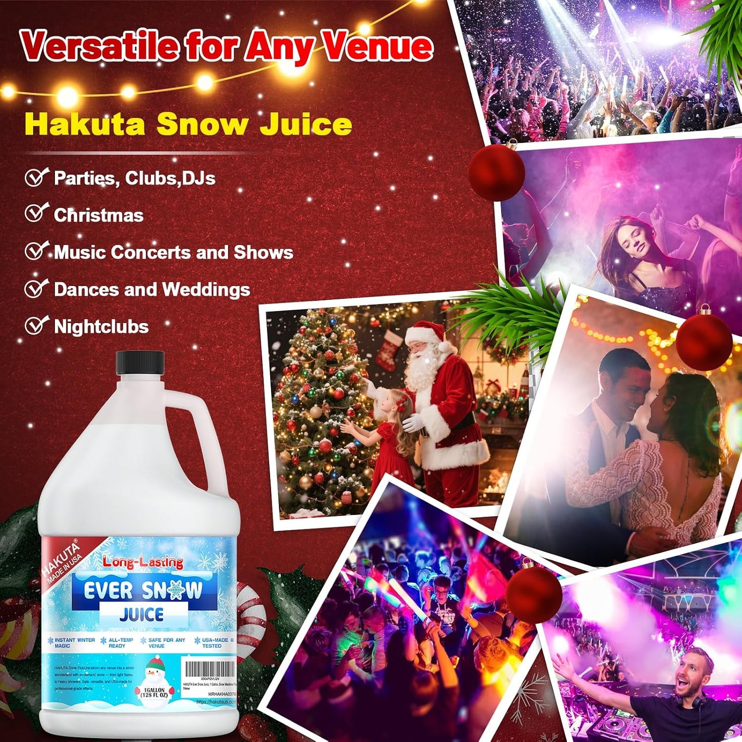 Hakuta Flakes Snow Machine Fluid, Long-Lasting Snow Juice 1 Gallon