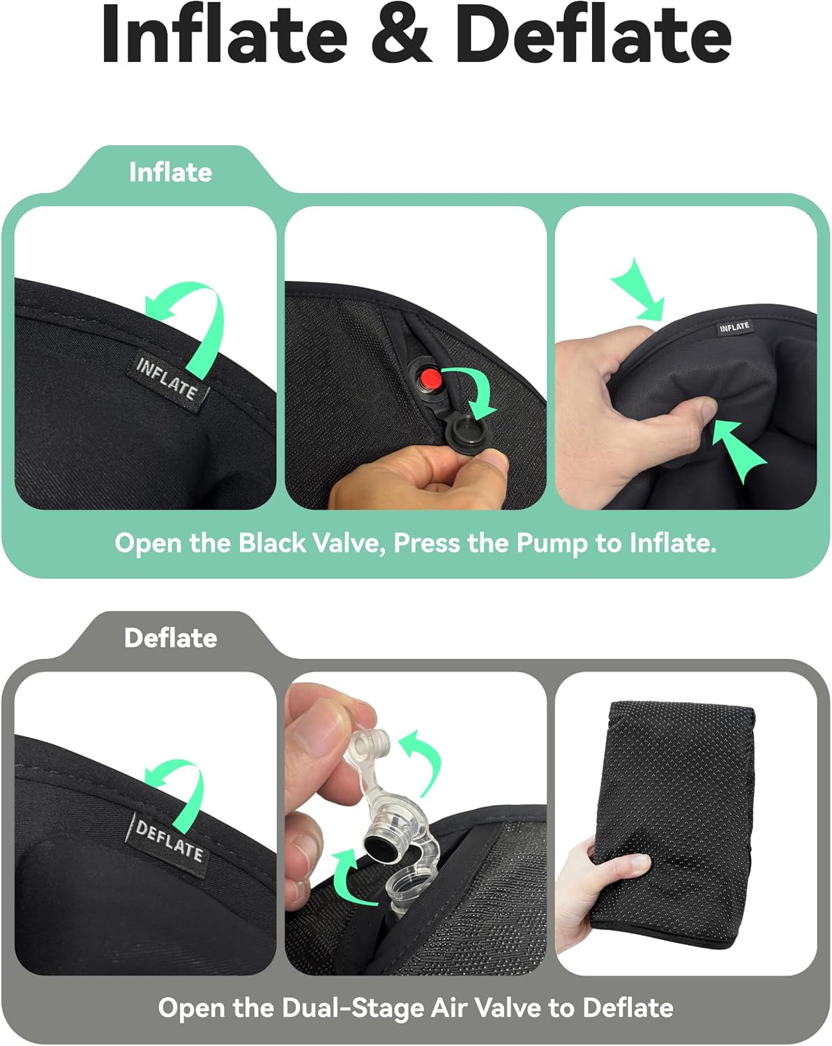 Inflatable 3D Travel Cushion for Airplane, Tailbone Pain Relief Seat Pad with Ergonomic Support, Anti-Slip Bottom, Built-in Pump & Carry Bag for Travel/Office/Car – 36 Air Cells, Purple