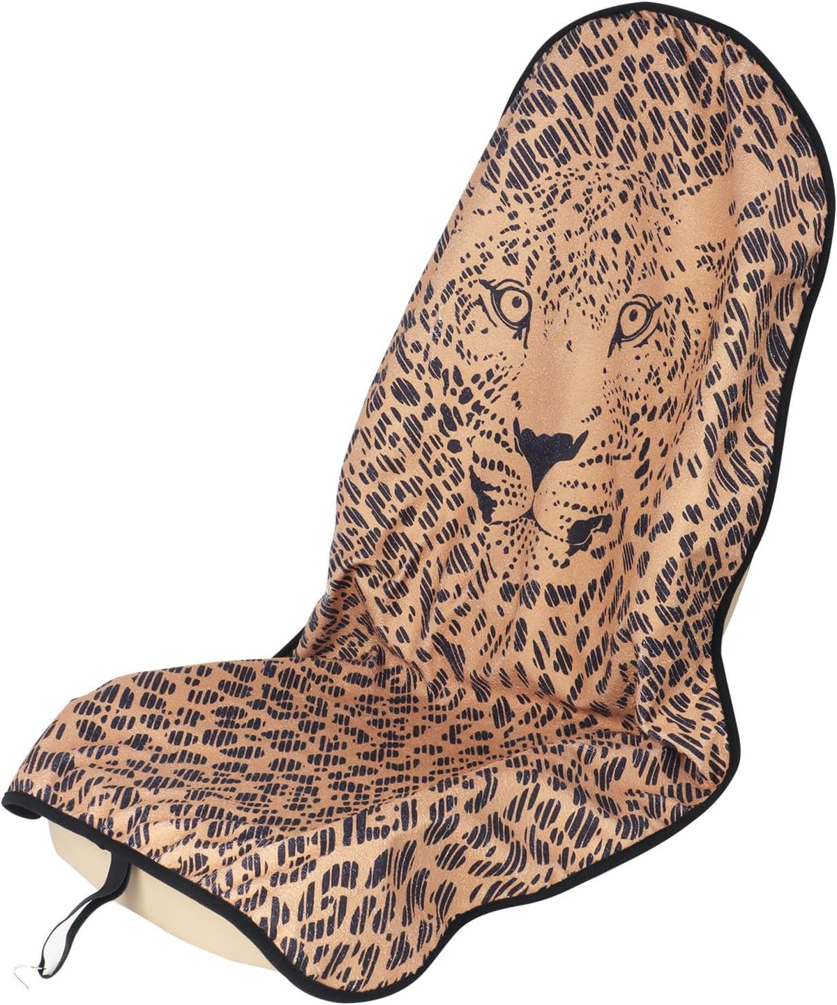 Sweat Towel Car Seat Cover Protector Front Seats for Gym Workout, Running, Swimming, Beach and Hiking, Waterproof Universal Seat Cover for Car, Trucks, Van & SUV (1, Leopard Head, Front)