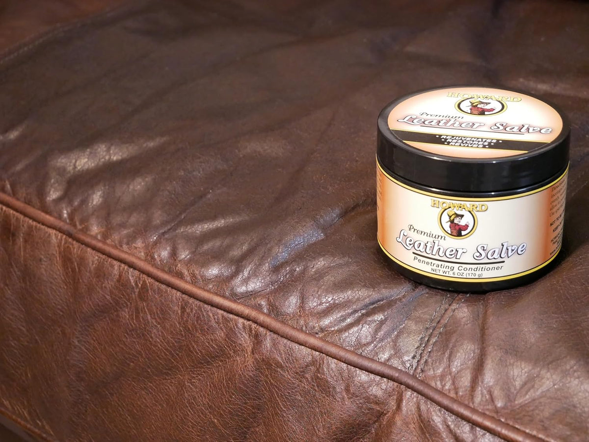 Howard Products Leather Salve - Car Leather Cleaner and Conditioner, Rejuvenates, Protects