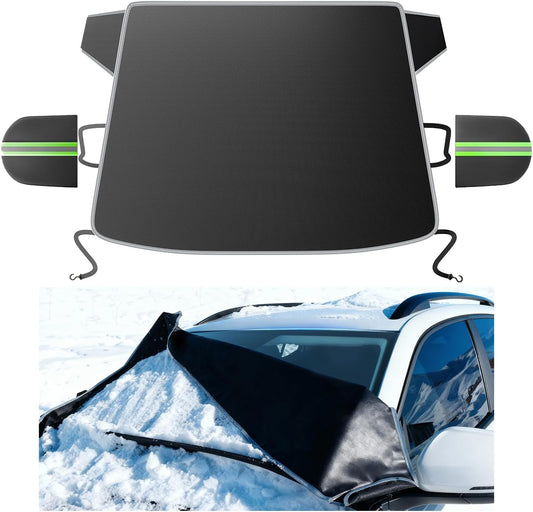 Purehorizon Snow Cover for car Windshield,[Heavy Winter Protection] Anti Snow, Ice, Frost and Water, [Military-Grade Protection] Universal Fit for All Cars, SUVs,-M