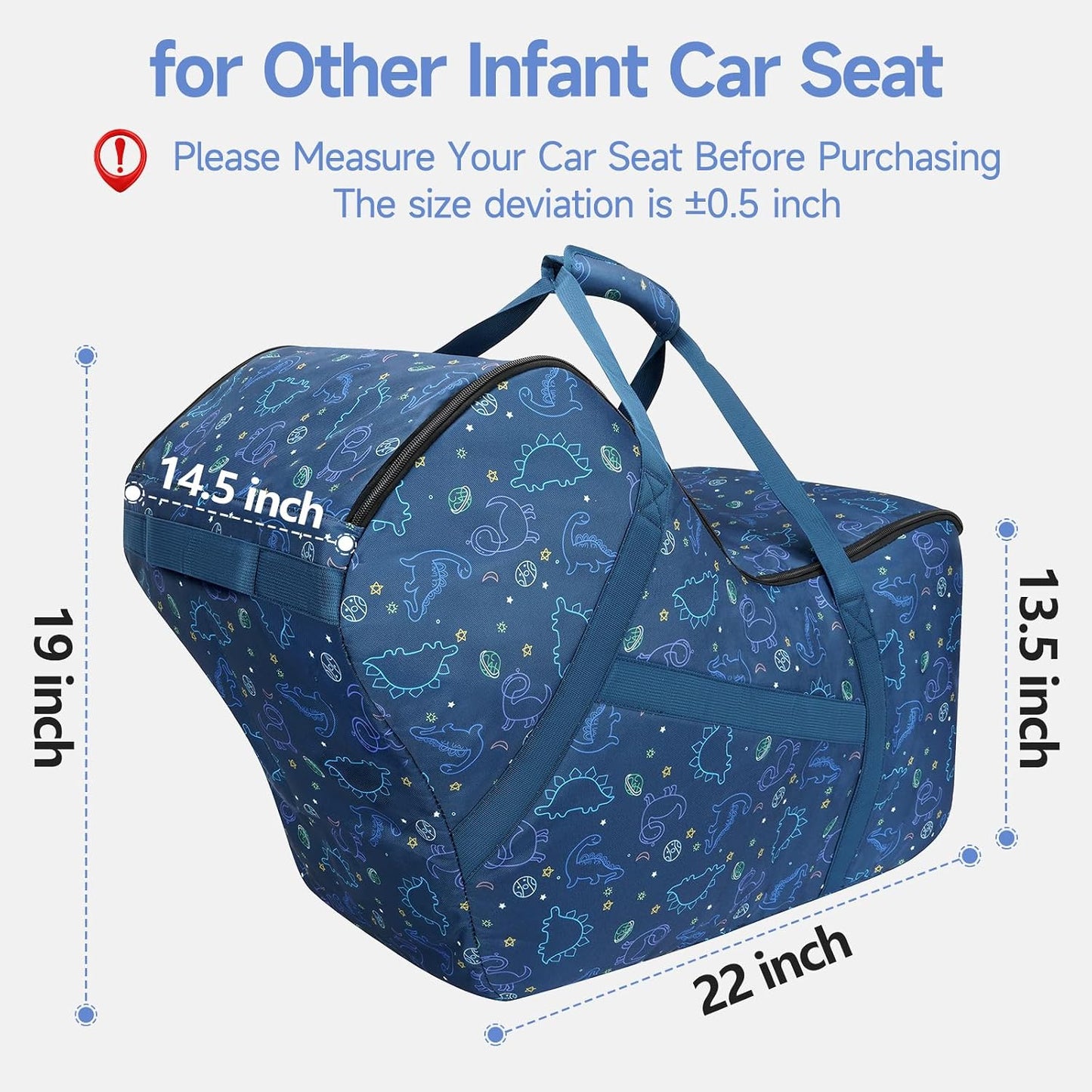 YOREPEK Infant Car Seat Travel Bag Compatible with Nuna Pipa Car Seat and Base,Fit for Graco SnugRide 35 Lite and Base,Car Seat Carrier for Airport,Carseat Travel Cover for Baby Travel Essentials,BLUE