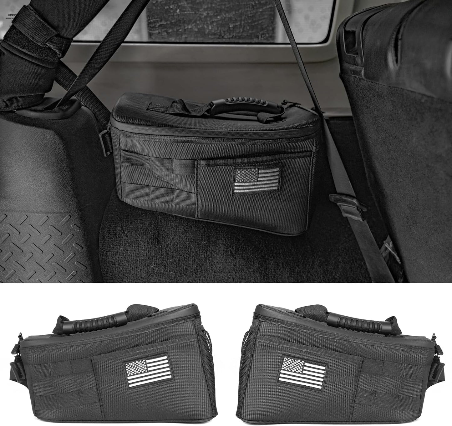 Door Storage Bags Compatible with Wrangler JK TJ LJ & Unlimited 2007-2017 4 Doors Tools Bag Wrangler Storage Bag Trunk Organizer Wrangler Interior Accessories(2-Pack)