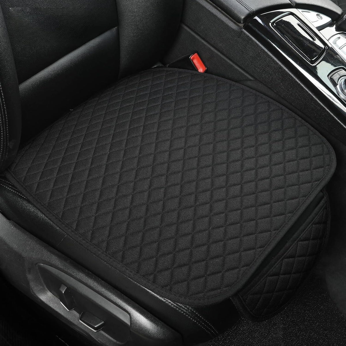 West Llama Linen Car Seat Covers,Bottom Seat Covers for Cars Include 2 Piece Front Driver Seat Pad Mat Universal Fits 90% Vehicles,SUVs,Cars,Sedans(2Piece-Black)