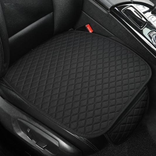West Llama Linen Car Seat Covers,Bottom Seat Covers for Cars Include 2 Piece Front Driver Seat Pad Mat Universal Fits 90% Vehicles,SUVs,Cars,Sedans(2Piece-Black)